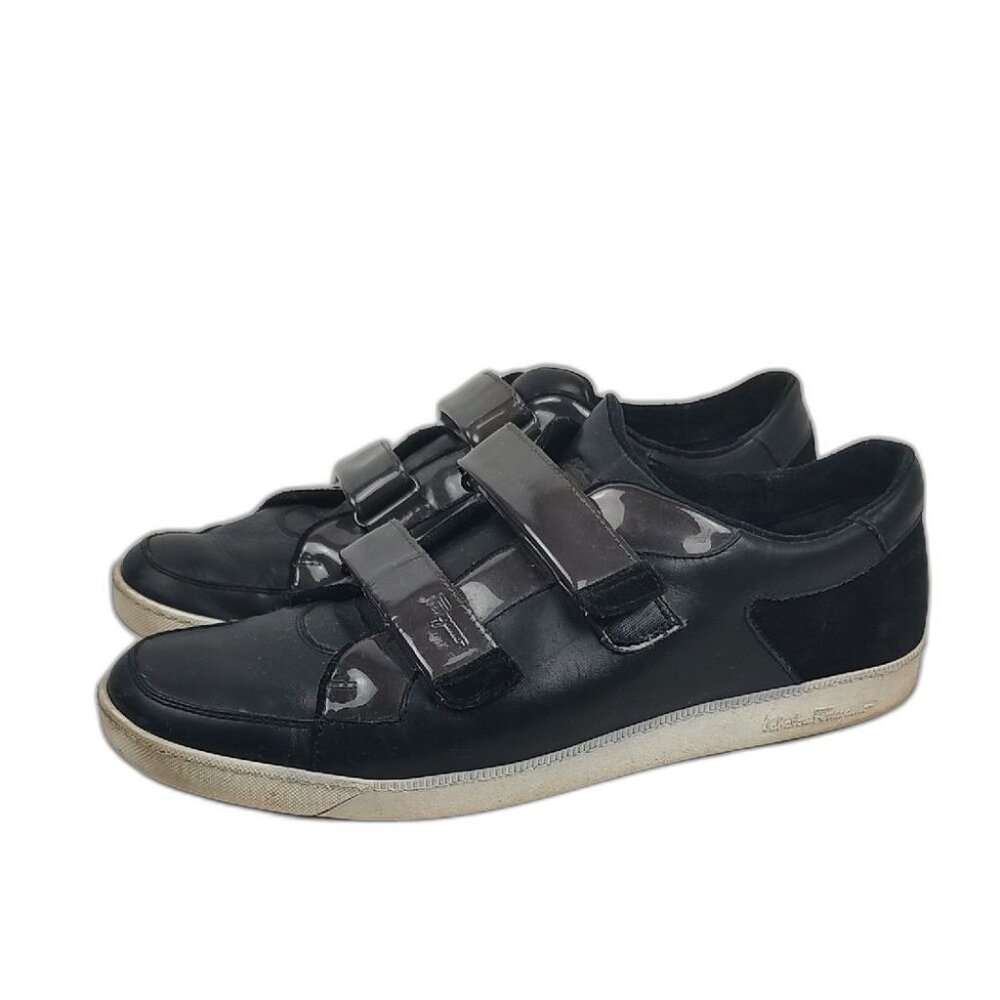 Salvatore Ferragamo Black Sneakers with Velcro Straps